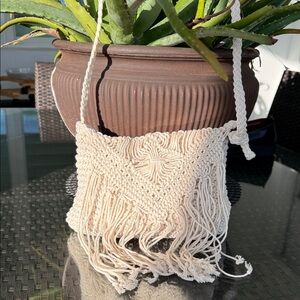Hand Crafted Cream Crossbody Bag